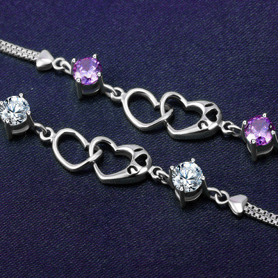 The Love Heart Decorate 925 Sterling Silver Bracelet